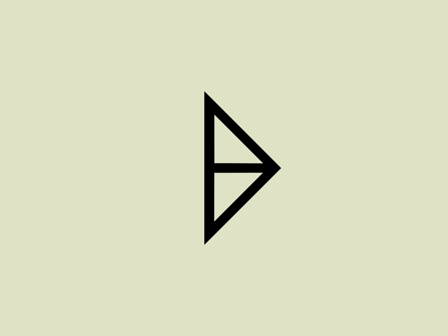 The Atelier B29 logo consists of a bold, black stylized arrowhead pointing to the right. It has a modern, geometric design with sharp angles and clean lines. The arrowhead is formed by an isosceles triangle with a smaller, right-angle triangle cut out from the left side, creating a sense of movement and directionality. The overall aesthetic is minimalist and dynamic, suitable for a variety of applications where a forward-thinking or progressive identity is desired.