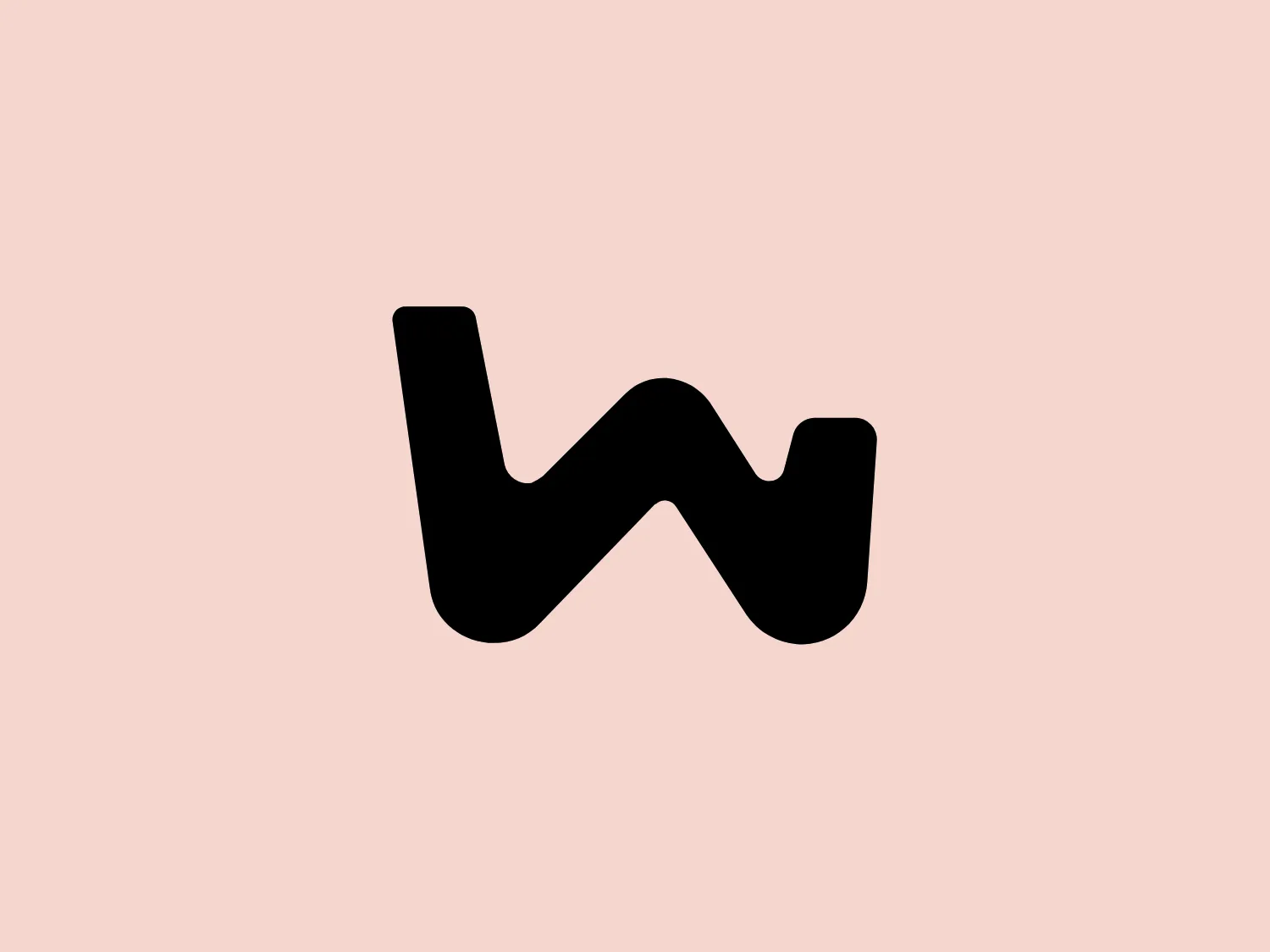 The image depicts a stylized, minimalist logo that resembles a ribbon-like, abstract letter "W" with soft, rounded edges and fluid lines, giving the design a dynamic and modern feel. The Womsh logo is black, which suggests sophistication and versatility. The simplicity of the design allows for easy recognition, making it adaptable for various branding purposes. The lack of additional embellishments or color gradients emphasizes its clean and contemporary aesthetic.