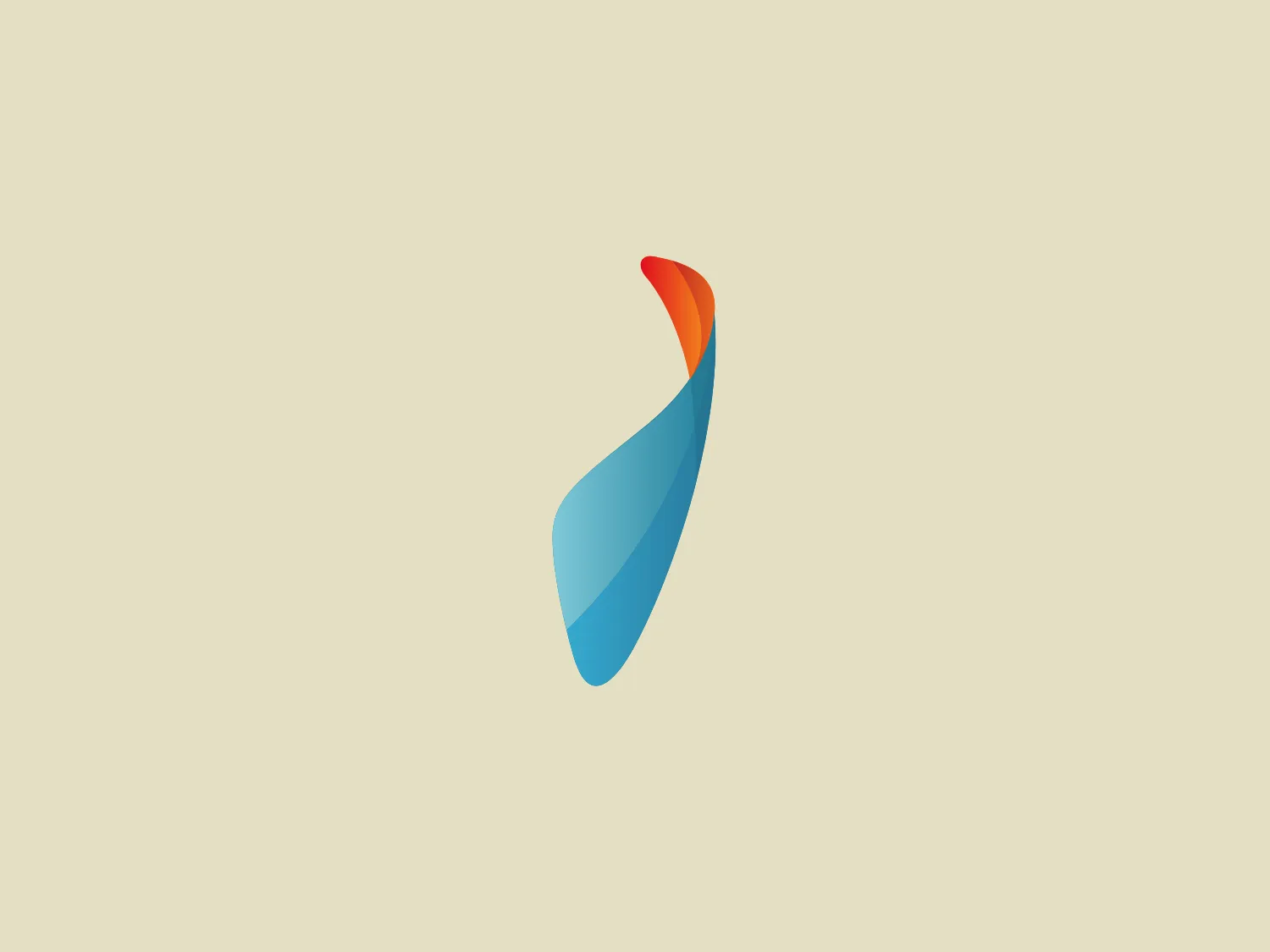The Jamdeo logo features an abstract, flame-like design with smooth, flowing curves. It transitions from a warm red-orange at the tip, suggesting heat or ignition, then into a range of cooler blues, creating a sense of dynamic motion, energy, or transformation. The design is sleek and modern with a 3D effect, emphasized by the gradient colors and subtle shading which gives depth. The overall design aesthetic is one of simplicity and forward movement.