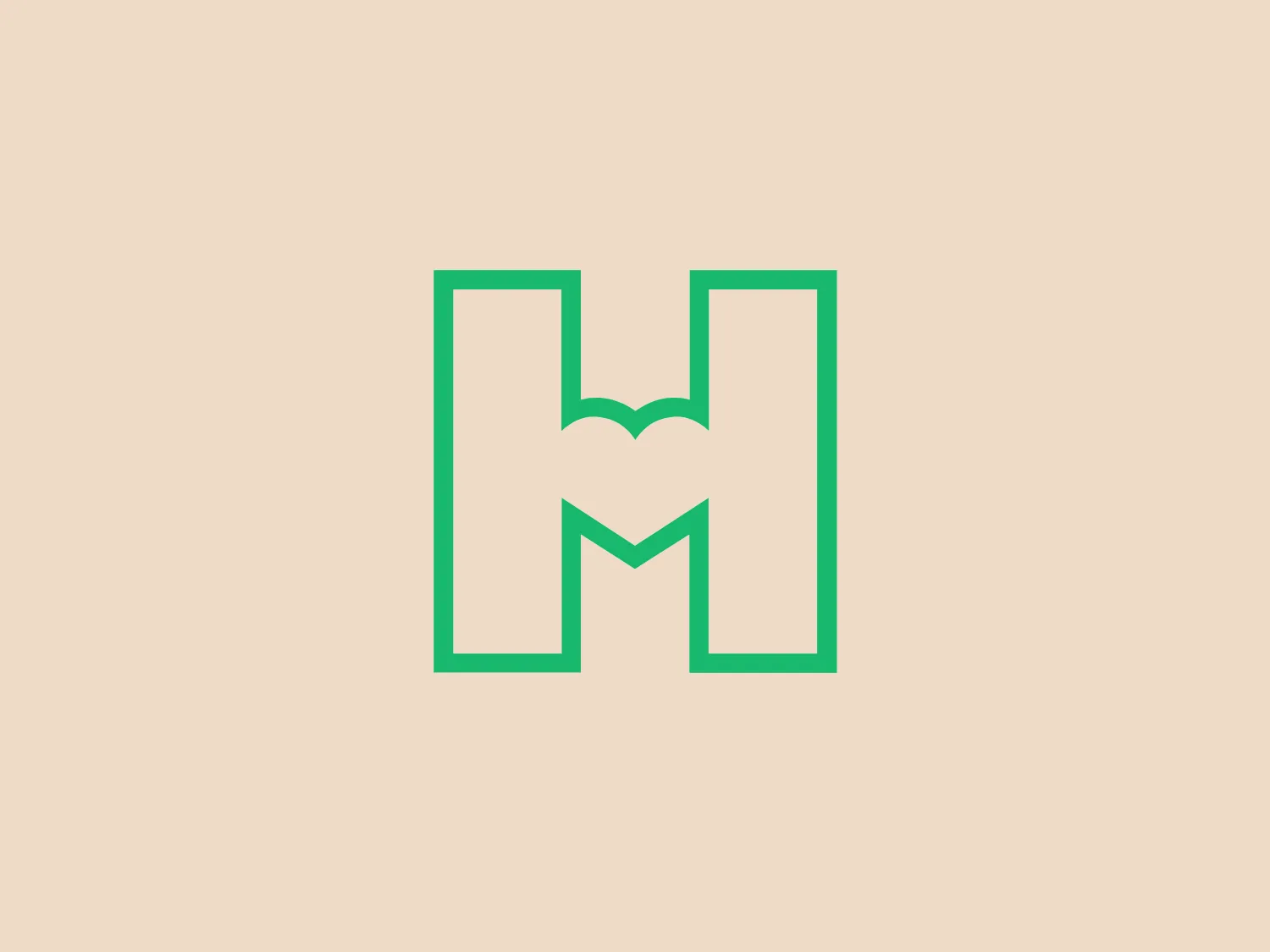 The Helsinki City Museum logo features a stylized letter "M" with a bold, geometric design, composed of straight lines to create a symmetrical shape. The vibrant aqua green color exudes freshness and energy, while the sharp angles and clean lines evoke modernity and efficiency, making it suitable for a contemporary brand.