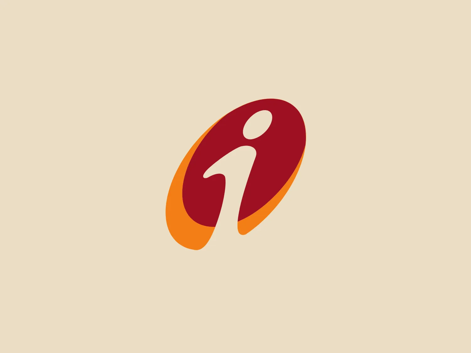 The ICICI Bank logo features a stylized, abstract design with a fluid, organic shape. The central element resembles a lowercase "i" with a dot hovering above what could be interpreted as an abstract human figure or a dynamic swirl. Its bold lines curve to create a sense of movement. The color scheme consists of a gradient transition from a deep, warm red to a rich, golden orange, giving the logo an energetic and inviting appearance. Noteworthy is the way the white space between the "i" and its dot creates a pathway, emphasizing the motion and adding an element of negative space to the design.