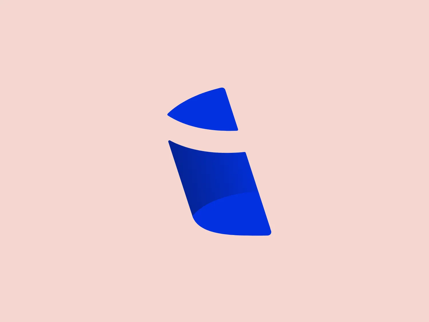 The IncoDocs logo features two distinct geometric shapes with a modern, dynamic design. The top shape is a triangle pointing towards the right, while the bottom shape resembles a curved parallelogram or a skewed cylinder slice. Both shapes are filled with a vibrant, gradient blue color that creates a sense of depth and movement. The darker blue at the bottom of the shapes gives the impression of a base or shadow, suggesting stability and foundation. The simplicity of the design lends to its versatility and allows for easy recognition. Given the blue tones of the IncoDocs logo, a light and contrasting background would complement it well.