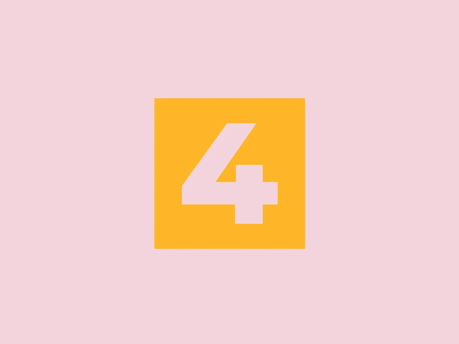 The BNT 4 logo features a solid white numeral "4" with a plus sign at its lower right-hand side, all centered on a vibrant orange square background. The modern design incorporates clean lines and right angles, creating a high-contrast, tech-inspired aesthetic that is both memorable and easily identifiable. The square shape gives the logo a balanced and sturdy feel.