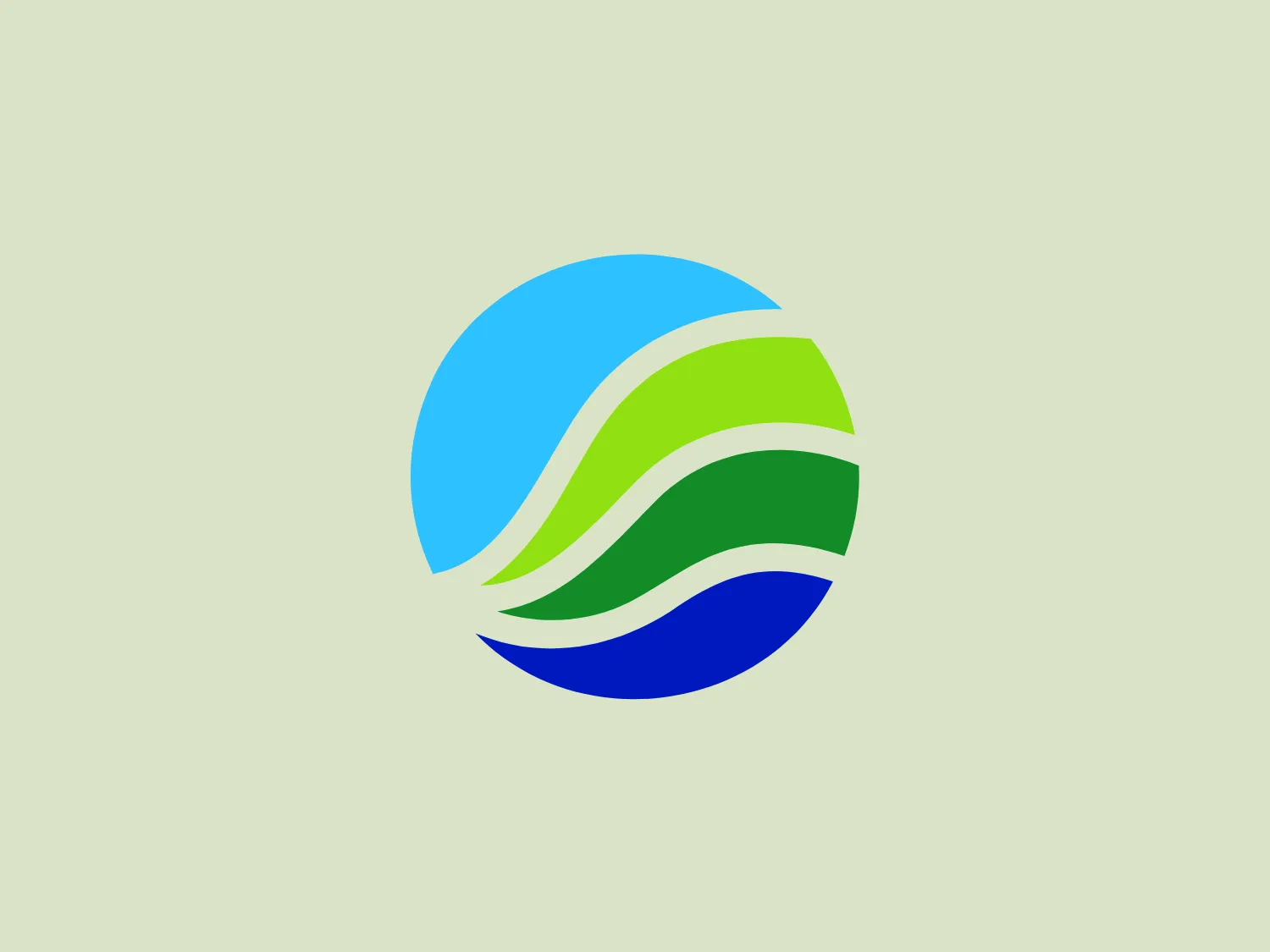 The Environmental Defense Fund logo features a stylized spherical motif composed of overlapping curves that suggest movement and dynamism. The upper portion of the design is a vibrant sky-blue that fades gently into a bold green in the middle, which in turn transitions into a deep ocean-blue at the bottom, creating a gradient effect. This use of blue and green color gradients could imply elements of nature such as earth, water, and plant life. The smooth curves are reminiscent of leaves, waves or possibly a sense of global connectivity and harmony. The clean lines and bright, engaging colors give it a fresh and modern look.