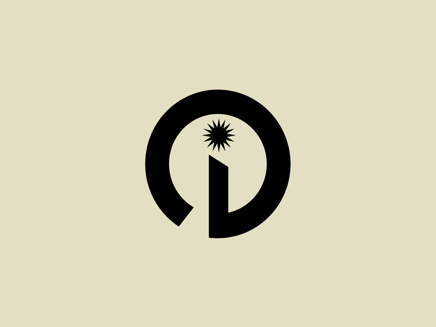 The Ilumitec logo is a monochromatic design in black, featuring a bold circular shape with a clear cut on the right side. Within the circle, there is a vertical line with a starburst or sun-like symbol at the top, evoking a lighthouse or beacon. The overall aesthetic is minimalist and contemporary, creating a strong visual impact through the contrast between black and white space.