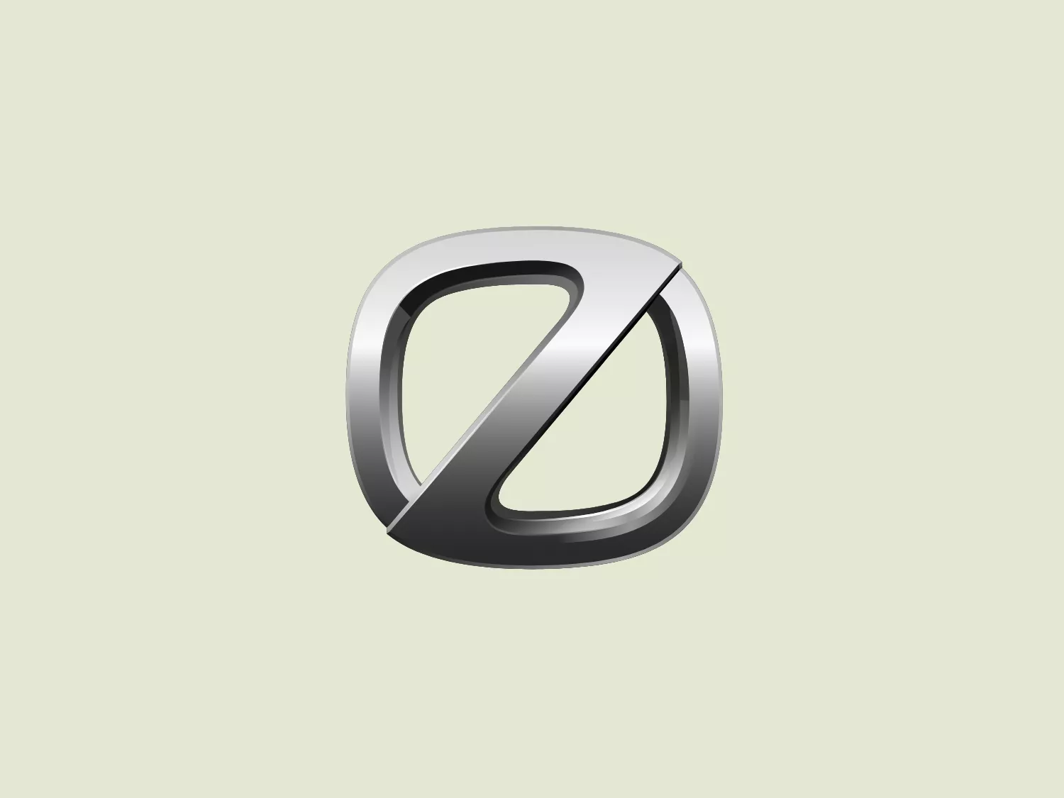 The Zero Motorcycles logo is a sleek and stylized design featuring an abstract shape resembling a combination of the letters "O" and "Z". It has a three-dimensional metallic look with gradients suggesting chrome or silver finishing. The logo exudes a modern and sophisticated aesthetic, with a dynamic and unique appearance due to a twist bisecting the shape. It is likely to be associated with technology, automotive, or a high-end brand.