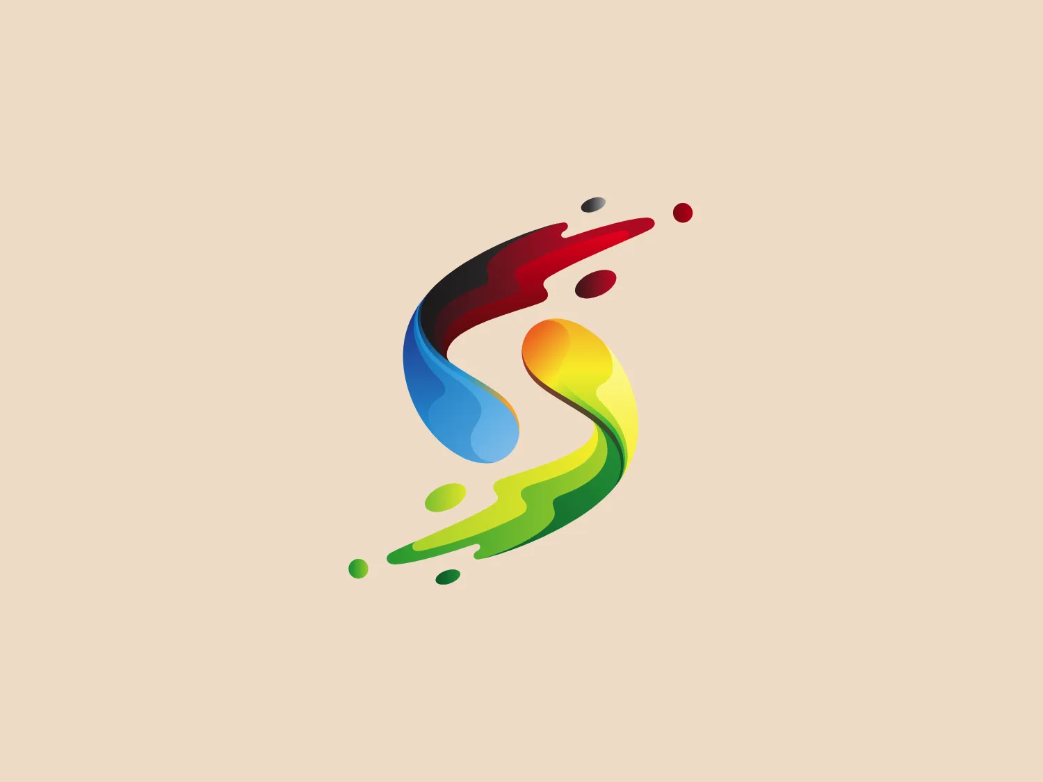 The image reveals a radiant and artistic logo for Sporteed, characterized by a dynamic swirl design implying movement and creativity. Its gradient spectrum of red, blue, yellow, and green exudes a vibrant and lively ambiance. The smooth contours and droplet details create a sense of an frozen paint splash, evoking feelings of energy, innovation, and artistic expression.