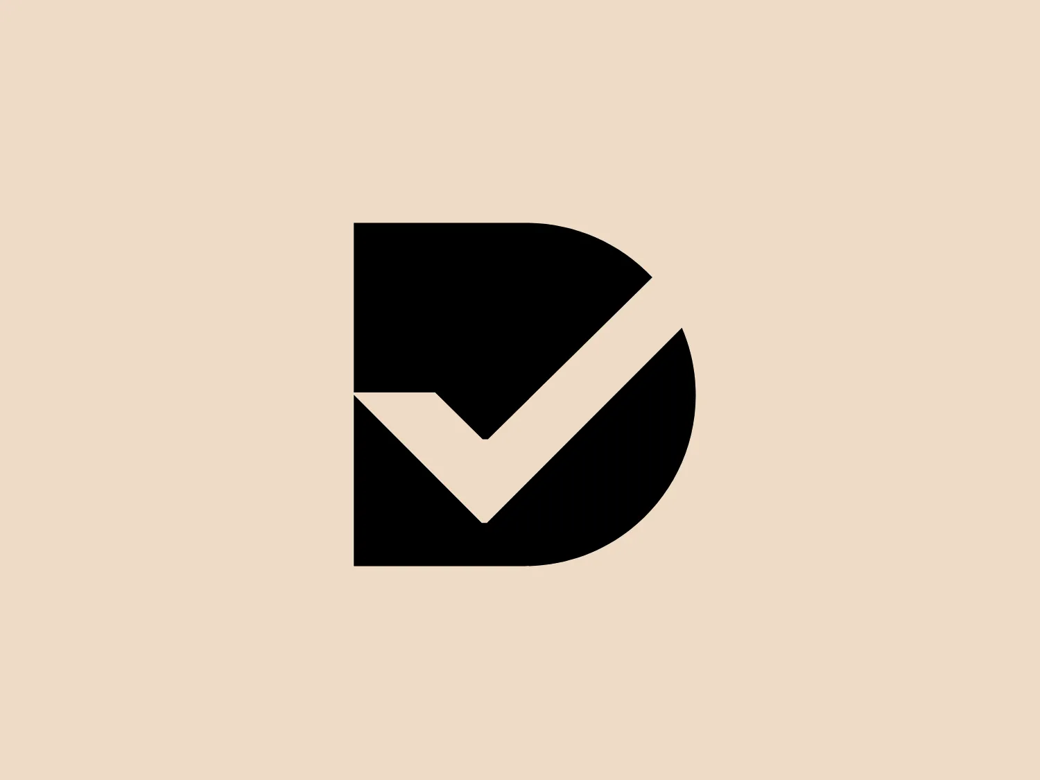 The logo for Good Design Australia showcases a bold, black geometric design. The design incorporates a stylized letter "D" seamlessly integrating a check mark, symbolizing correctness, verification, or completion. Utilizing negative space, the "D" is enclosed within a partial circle or a rounded-corner rectangle, evoking a sense of completeness and minimalistic elegance. The overall aesthetic is modern and clean, with the high contrast of black on a white background. This simple yet effective logo conveys reliability and efficiency.