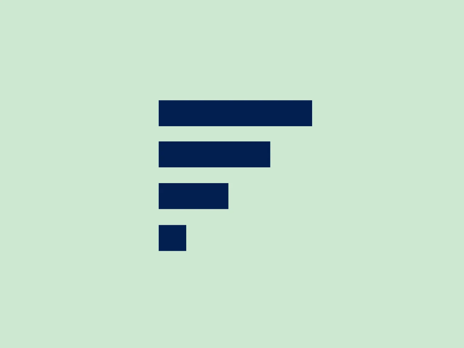 The image displays a stylized, geometric logo comprised of five dark blue horizontal rectangles arranged in a staggered pattern, decreasing in width from top to bottom. Resembling a stylized staircase or signal strength bars, it conveys a sense of progression or increasing levels, with solid construction and balance. The darkest shade of the rectangles adds depth, suggesting reliability and sophistication. The use of negative space between the bars contributes to the contemporary and clean aesthetic of the design for Fresenius Group.