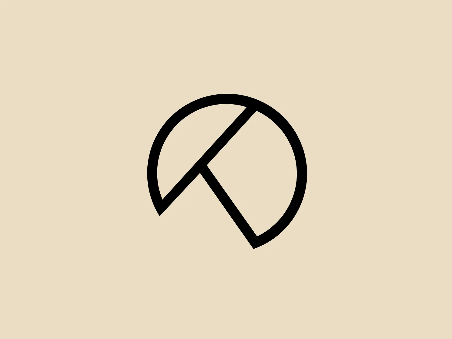 The Kalkhoff Bikes logo is a simple and elegant design featuring a bold, black-colored geometric shape that resembles an abstract letter 'N' or a stylized bird in flight. It is made up of three distinct parts, with a curved line that bisects the circle diagonally, creating an asymmetrical look. The distinct lines are smooth with a consistent thickness, giving the logo a modern and clean aesthetic. The overall shape is circular but with the top right quarter missing, which adds a dynamic and unique aspect to the design.