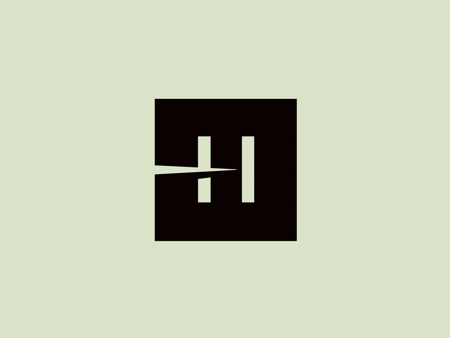 The Hulsbosch logo is a simple, modern design composed of bold, white lines on a black square background. It features three vertical bars with varying heights intersected by a horizontal slash from the lower left to upper right, creating an abstract and dynamic aesthetic. The minimalistic approach exudes a sleek and professional vibe, while the contrast between the white and black makes the logo striking and highly legible.