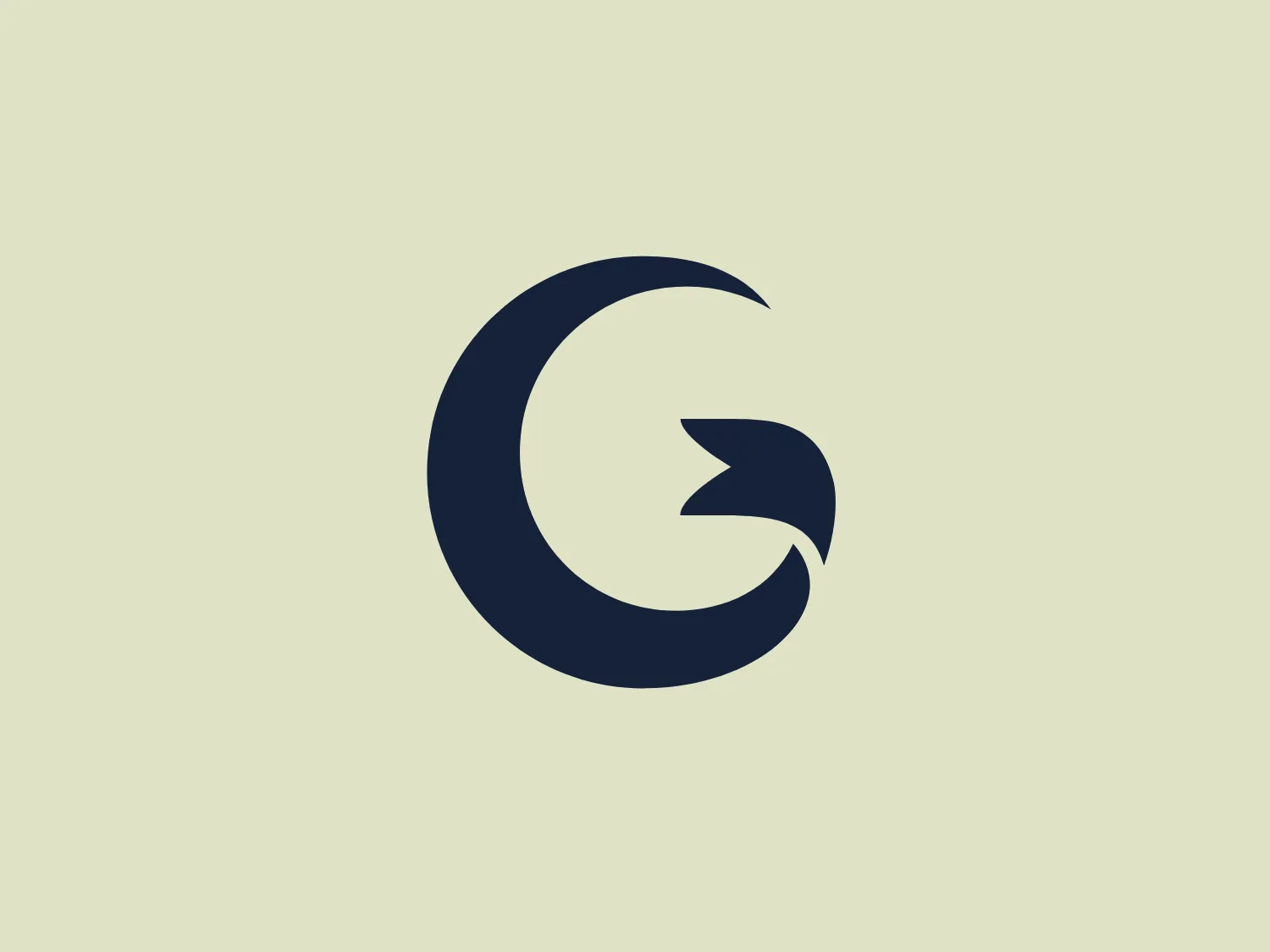 The image features a dark blue Guthrie Theater logo consisting of a stylized letter "G" that resembles both a swirling motion and an arrow pointing to the left, which creates a dynamic and modern feel. The logo has a simplistic and clean design, using negative space to enhance its shape and meaning, and portrays a sense of motion or progress. The overall aesthetic is contemporary, with a professional and sleek appearance suitable for a variety of corporate or tech industries.