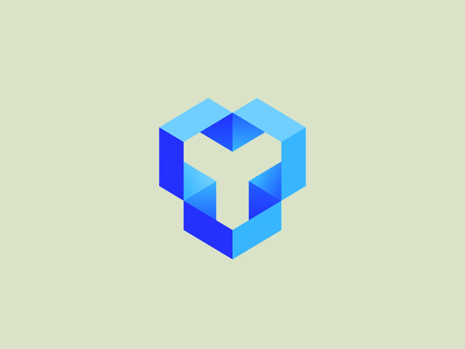 The YouHodler logo prominently showcases a stylized, geometric representation of a cube with a cut-out that forms the shape of a letter "Y" or a pitchfork-like figure. The use of varying shades of blue, with darker tones on the edges gives a sense of depth and a three-dimensional effect, while gradient transitions between the blues add to the dynamic and modern feel of the logo. Its minimalist design, coupled with an intricate play of light and shadow, gives it a sleek, tech-savvy aesthetic.