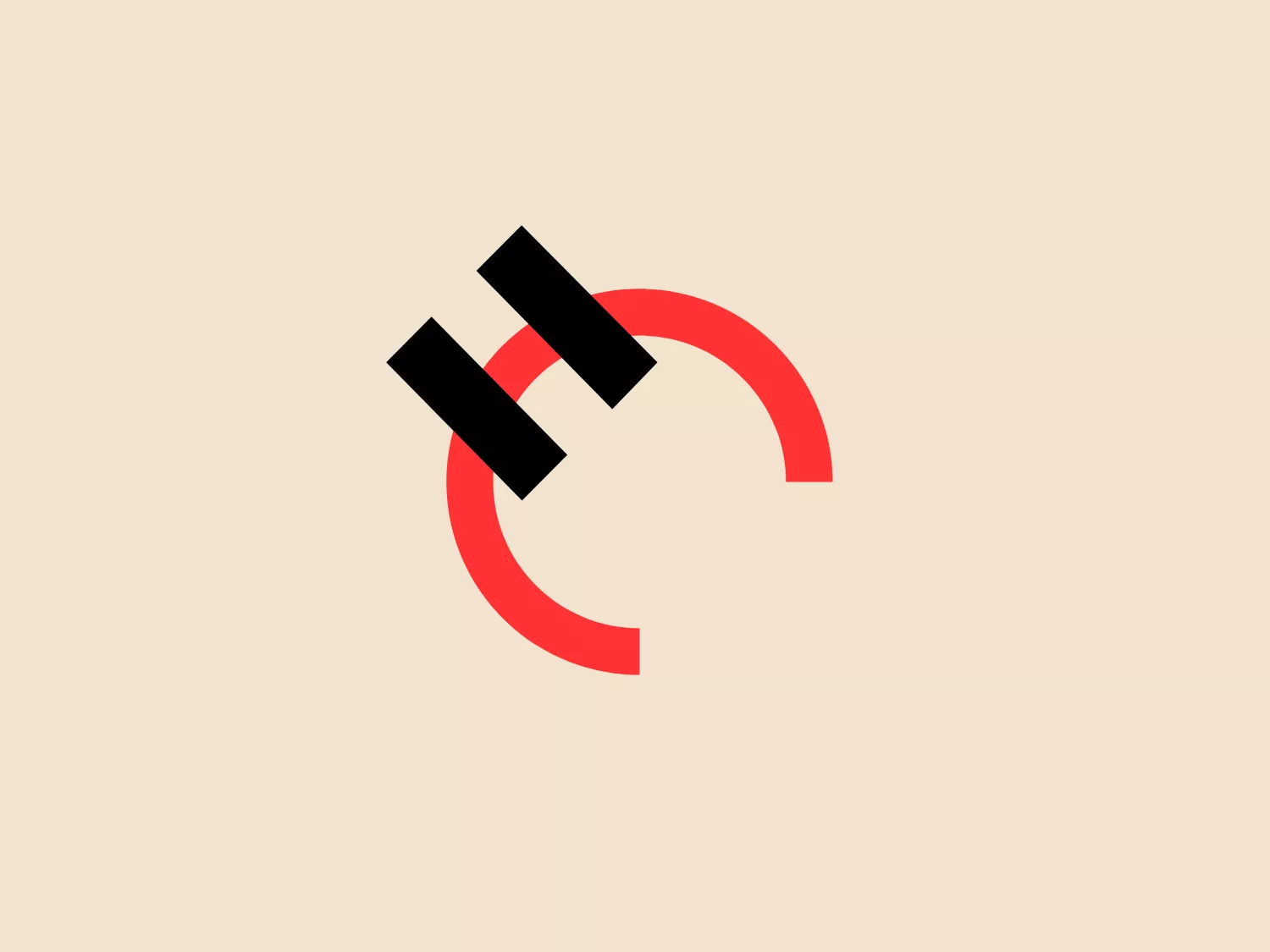 The Holcim logo features a modern, abstract design comprised of geometric shapes. It consists of a bold red semi-circular arc, which appears to be segmented at one end, and two solid black shapes resembling a pair of elongated rectangles with rounded edges positioned perpendicularly to each other, overlaying the arc. The design conveys dynamic movement and perhaps symbolizes connection or interaction. The stark contrast between the red and black provides a vibrant and visually striking appearance. Given the colors and style of the Holcim logo, a neutral and subtle background would complement it well.
