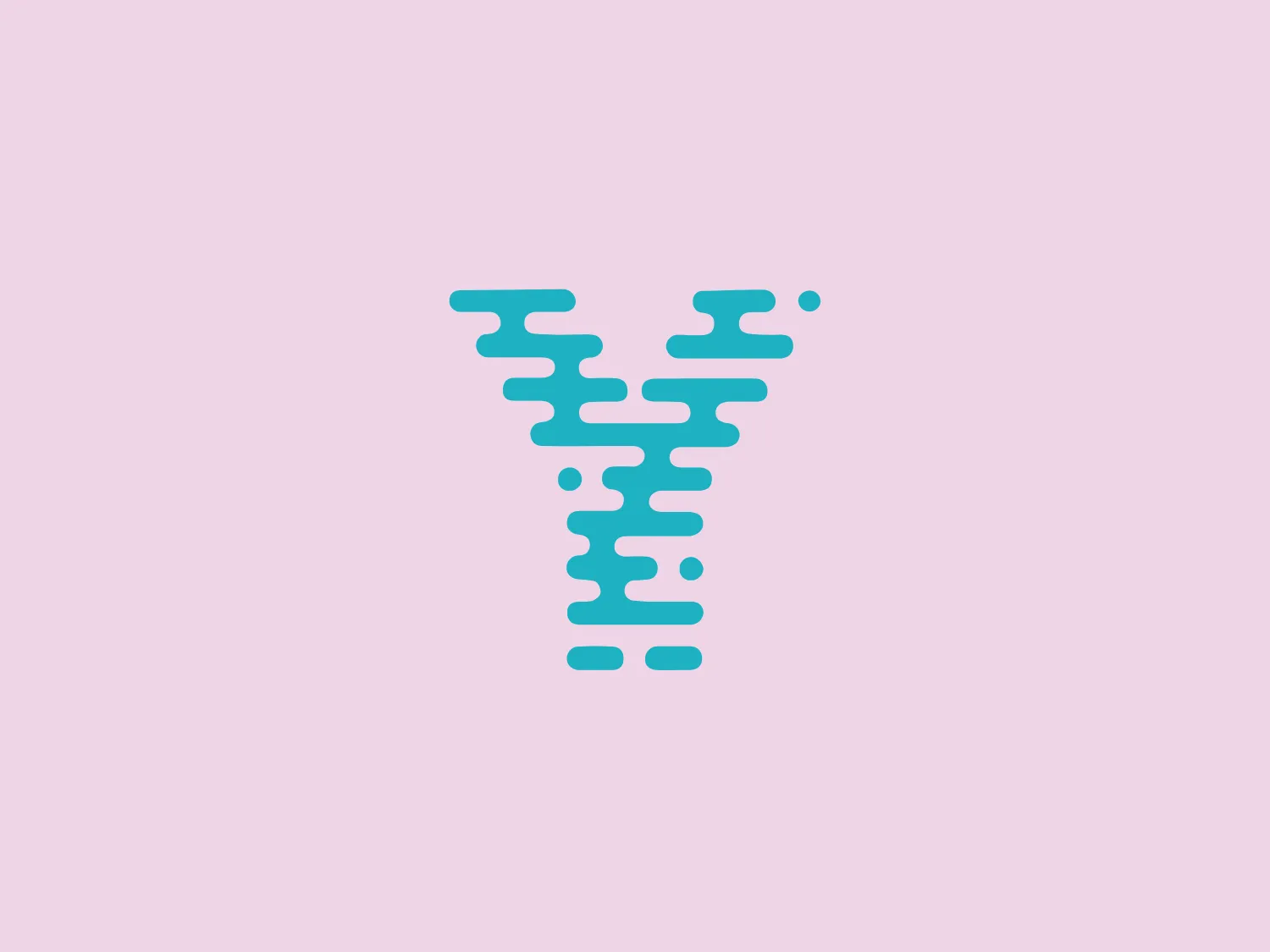The Yas Beach logo features an abstract design resembling the uppercase letter 'Y'. The construction of the letter is unique, composed of staggered, rounded rectangles creating a digital water flow effect. The logo's color is a gradient of light to darker turquoise, enhancing the sense of fluidity and digital modernity. The clean lines and minimalist aesthetic suggest a contemporary, tech-savvy brand identity. Given the turquoise hues of the logo, a subtle and warm background color would complement it well without overpowering its design.