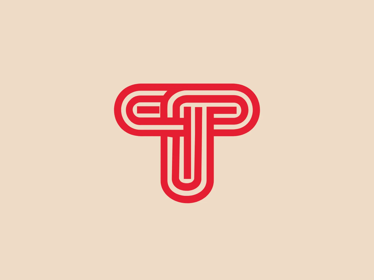 The Truepush logo consists of interconnected geometric shapes, forming a stylized letter 'T' with a modern, monogram-like appearance. It features a vibrant red color with a slight gradient, giving it depth and a three-dimensional effect. The lines are bold and evenly spaced for a sense of balance and uniformity. The inner corners of the shapes are rounded, softening the design, while the outer edges remain sharp, lending the logo a professional and contemporary look. This logo has both a technical and approachable vibe, suited for a company or brand with a modern and innovative identity.