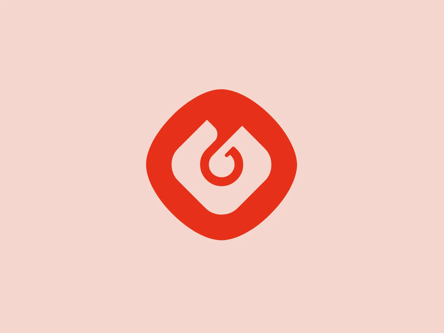 The Galp logo features a stylized, abstract design based on a rounded hexagon shape, with a cut-out curve creating an illusion of dynamic swirl or spiral motion. The primary color is a vibrant, fiery orange-red, conveying energy and boldness. The logo exudes a modern and minimalistic aesthetic with a playful twist, suggesting movement and innovation while balancing solid geometric shapes and negative space for added sophistication and freshness.