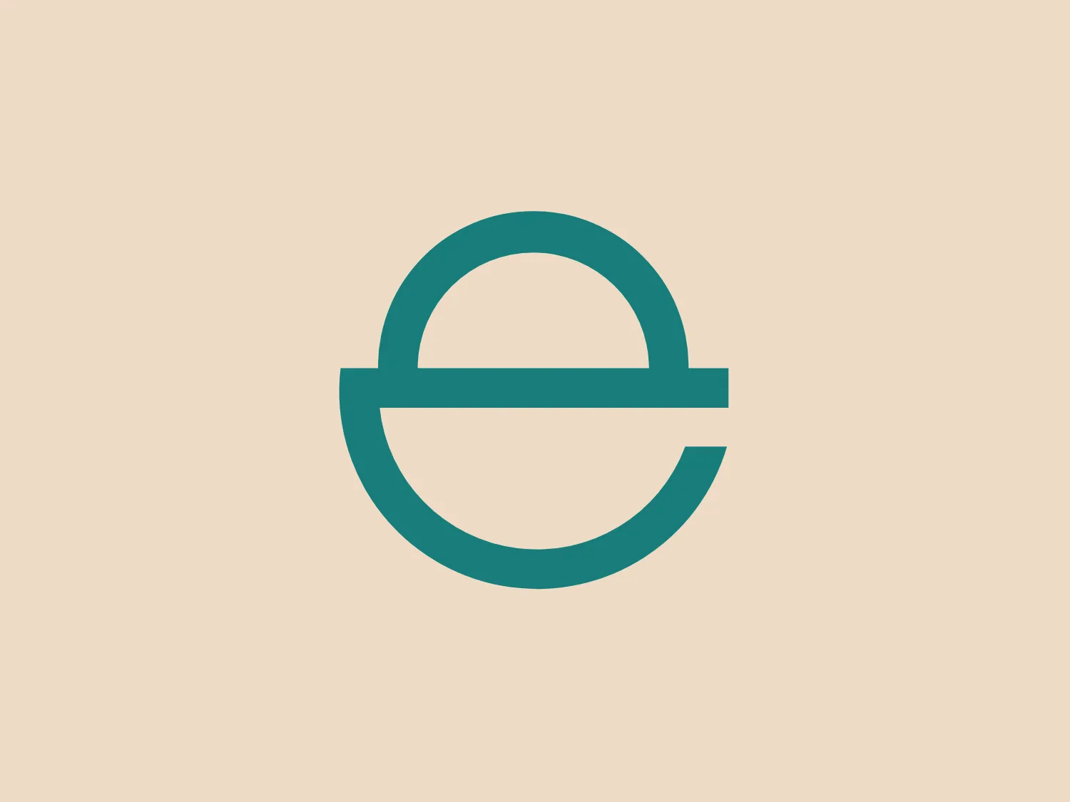 The eBag logo features a simple and modern geometric design, consisting of a bold circle intersected by a straight horizontal line. Both elements are of the same thickness, creating a balanced and harmonious look. The color of the logo is a pleasant shade of teal, which evokes a sense of sophistication and stability. The design's minimalism suggests a sleek and contemporary aesthetic, making it versatile for various branding purposes. The logo's clean lines and absence of additional embellishments allow it to convey a clear and straightforward identity.