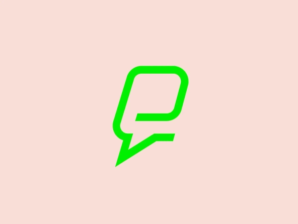 The e-bot7 logo boasts a bright green, stylized speech bubble. The bold, outlined design with rounded corners exudes a modern and approachable feel, while the sharp tail at the bottom right gives it a comic-style appearance, suggesting communication or chat functionality. The simplicity of the design adds a distinctive playfulness, ensuring clarity and immediate recognition as a speech-related icon.