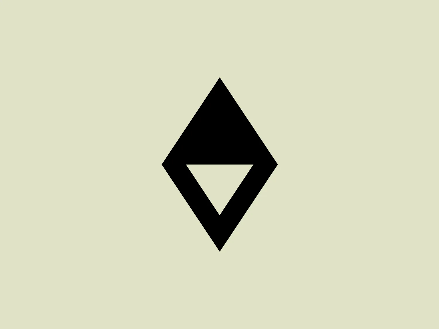 The Vasava logo features a bold, black geometric figure that combines a diamond-like shape with an inverted triangle cut out from its center. Its design is minimalist and modern, with a strong sense of symmetry and balance. The simplicity of the black contrasts strikingly against a lighter background, making it stand out. Given the stark contrast and simplicity of the Vasava logo, a subtle and light background that would complement without overwhelming would be ideal.
