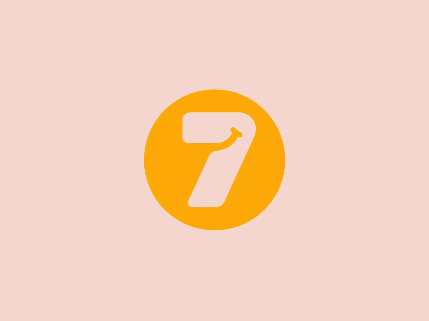 The BBC Radio 7 logo features a stylized number "1" with a modern, sleek design. The figure is represented in a bold, solid white color with a notch taken out at the top that gives the appearance of a bottle, suggesting perhaps a connection to beverages or liquid products. The white figure is set against a vibrant, flat mustard yellow circle, providing strong contrast and high visibility. The logo has a minimalistic and contemporary vibe, with its use of negative space and simple geometric shapes making it versatile for various applications. The choice of a circular background suggests inclusivity or completeness.