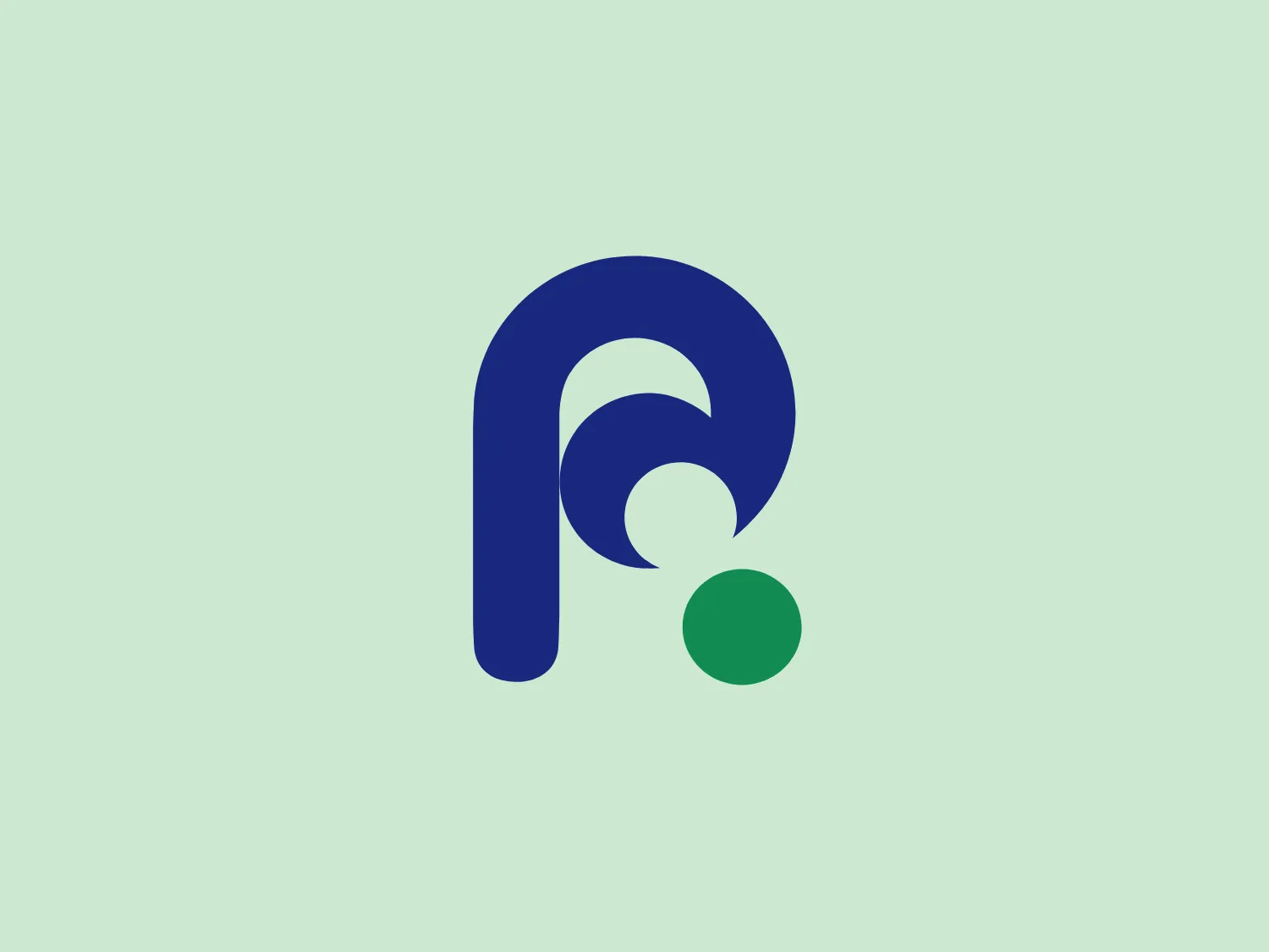 The Riken logo is a modern and sleek design featuring a stylized letter 'P' in a bold, dark blue hue, complemented by a separate green circle positioned at the lower end of the 'P.' The 'P' is formed with a continuous line that thickens as it curves downward, creating an open loop that implies motion or fluidity. The contrasting yet harmonious blue and green colors convey a balance of professionalism and vibrancy. The logo exudes a clean, contemporary aesthetic with a notable contrast between its elements.