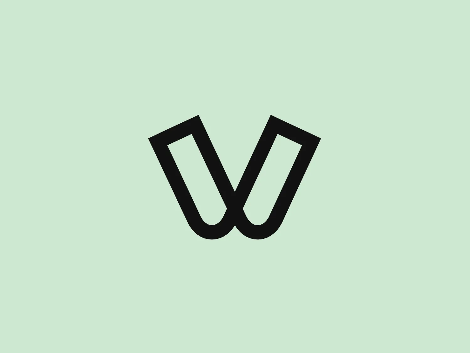 The Viva Wallet logo is a stylized letter 'W' with geometric characteristics. It is composed of two identical, thick, vertical shapes that mimic the letter 'V', placed side by side to form the 'W'. The shapes have slightly rounded bottoms, and their angled tops suggest a subtle serif-like attribute at the opening of the 'W'. The color of the elements is a deep shade of navy blue, which exudes a professional and modern feel. The logo's design is minimalistic and would likely be easy to recognize due to its bold and simple construction.