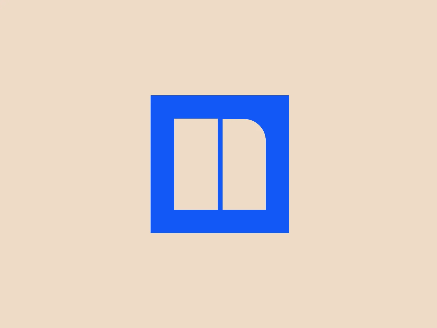 The Newsela logo features a square composed of a bold, bright blue outline with a slightly darker blue fill. Inside the square, there are two white rectangular shapes that resemble an open book or a window, given the symmetry and the central divide. The design is minimalist and modern, employing simple geometric shapes and a limited color palette to convey clarity and openness. With its clean lines and uncluttered appearance, the logo exudes professionalism and a sense of transparency.