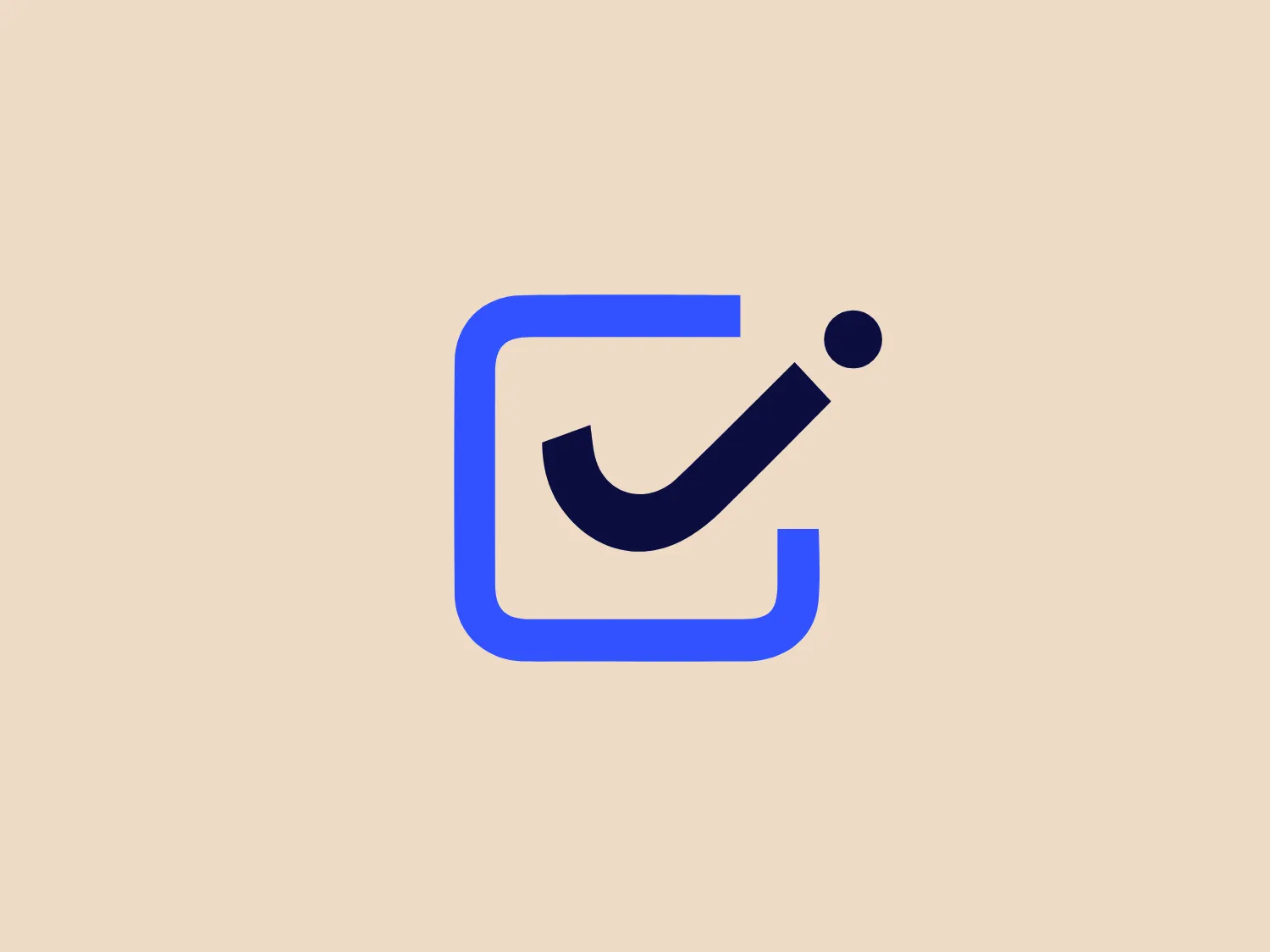 The Jibunu logo is a stylized combination of letters that resemble a checkmark, enclosed within a rounded square border. The primary color of the design is a rich, royal blue. The checkmark is smooth and curvaceous with a circular dot at the tip, creating a sense of completion and finesse. The rounded square border has slightly thicker edges, reinforcing the brand's approachability and modernity. This simplistic yet bold design conveys positivity, assurance, and professionalism.