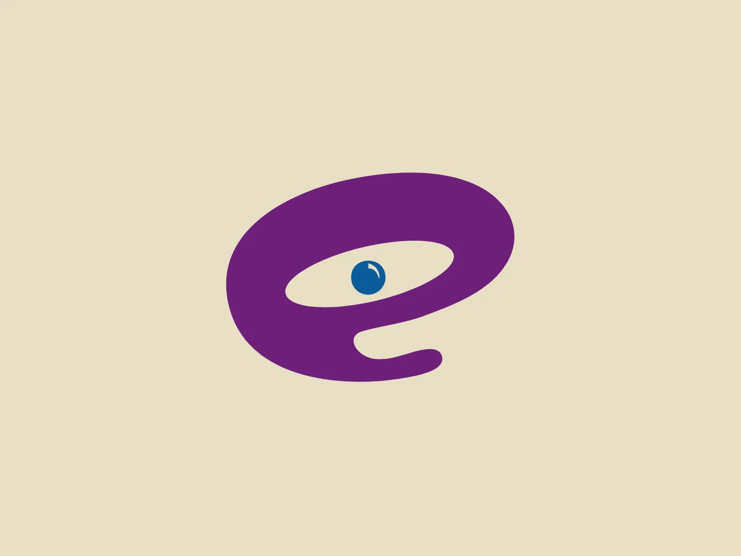 The eParana logo features a modern and friendly lowercase "e" with a fluid, curvy design. It is predominantly purple with a dynamic gradient, creating a three-dimensional effect. The "eye" of the "e" is highlighted with a light blue dot, adding a distinctive touch. The overall aesthetic is clean, with smooth curves and vibrant colors that complement a subtle background.