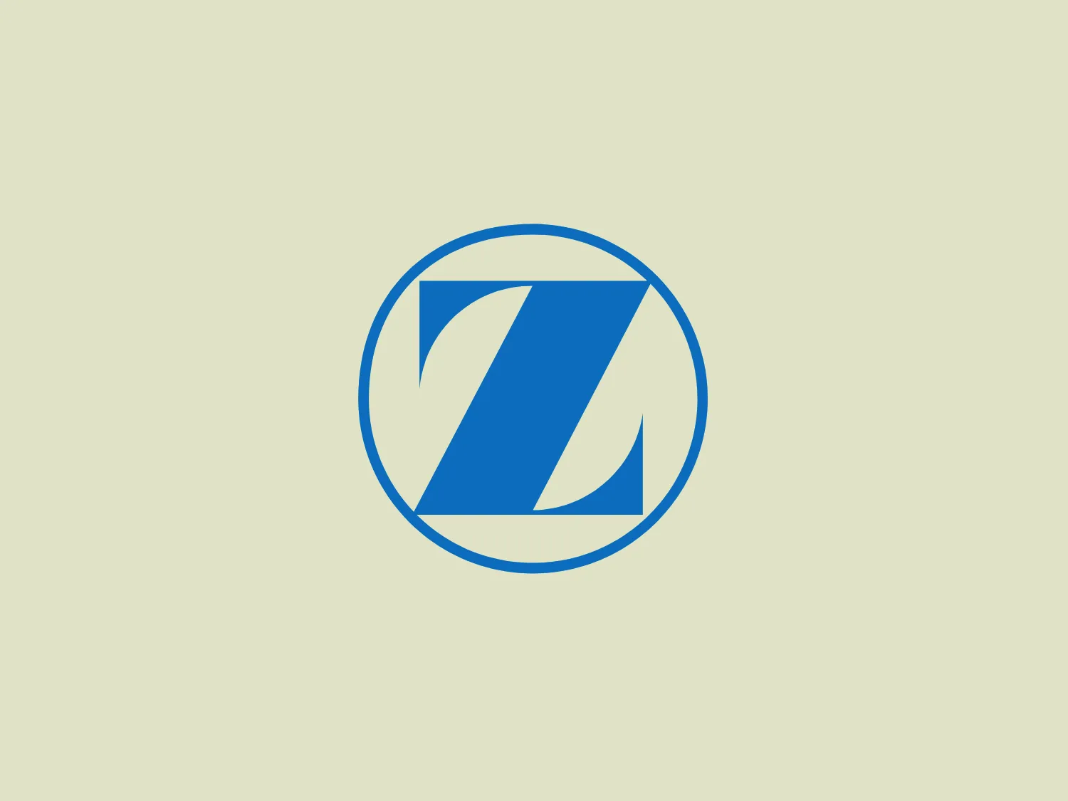 The Zimmer Biomet logo features a bold, stylized letter "Z" centered within a circle. Constructed from thick lines with sharp angles, the "Z" exudes a dynamic and modern feel. Using a single, bright blue color (#0057B8) for both the letter and the circle creates a striking contrast with the white negative space, highlighting the design. The circular boundary suggests inclusivity and continuity, while the slanted "Z" imparts a sense of forward motion or progress.