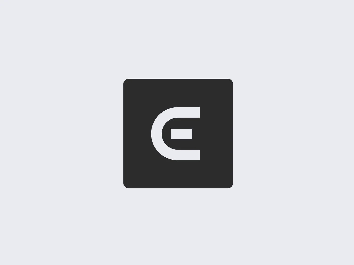 The EQDOM logo features a bold, uppercase letter 'E' centered within a square with rounded corners. The 'E' and the square are a bright, solid red, creating a striking visual impact. The typeface of the 'E' is modern and minimalist with clean lines. The interior space of the 'E' is ample, providing a good contrast against the red background. The overall design aesthetic is simple yet memorable, leaning towards a contemporary and digital-friendly look.