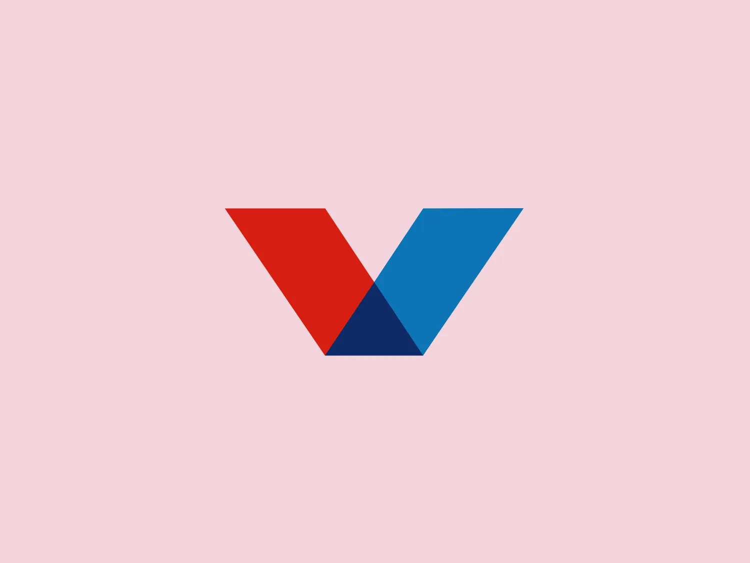 The Valvoline logo features a stylized letter 'V' composed of two diagonally opposite chevrons. The left chevron is filled with a vibrant red color, while the right chevron sports a deep blue hue. Both chevrons are set against a plain white background, which makes the contrasting colors pop and adds to the visual impact of the design. The logo boasts a modern and minimalist aesthetic, employing sharp lines and a bold color scheme to convey dynamism and innovation.