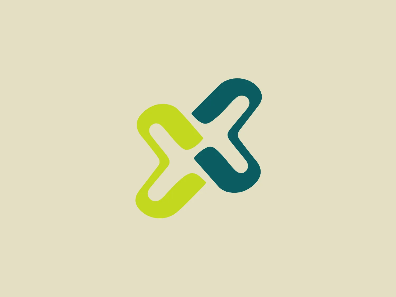 The Connexxion logo is a modern and abstract design consisting of two intertwined elements that form a stylized letter "X." The flowing, continuous line creates a sense of movement and dynamism. The logo utilizes a vibrant lime green tone and a deep teal, presenting a refreshing and professional appearance. The overall aesthetic is sleek, minimalistic, and indicative of fluidity and connection, giving the logo a fresh and energetic vibe while maintaining a level of sophistication.