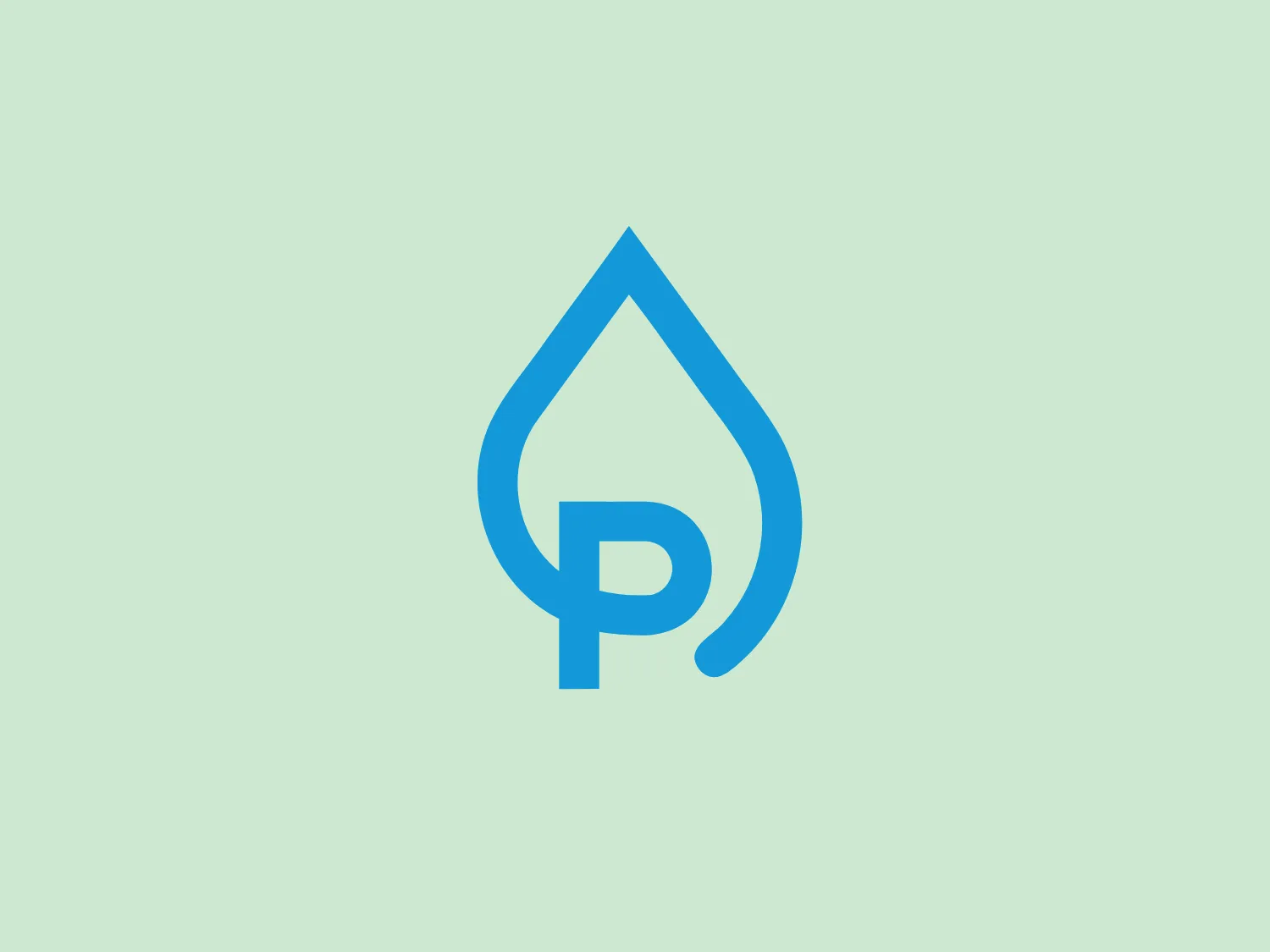 The Logo for Premier iV is a stylized emblem featuring a blue water droplet shape that contains a white letter "P." The droplet has smooth, rounded curves coming to a point at the top to symbolize purity and clarity. The "P" follows the inner contour of the droplet, creating harmony and unity in the design. The vibrant blue color evokes freshness, often associated with water. Overall, the logo has a clean, modern look with a minimalist aesthetic.