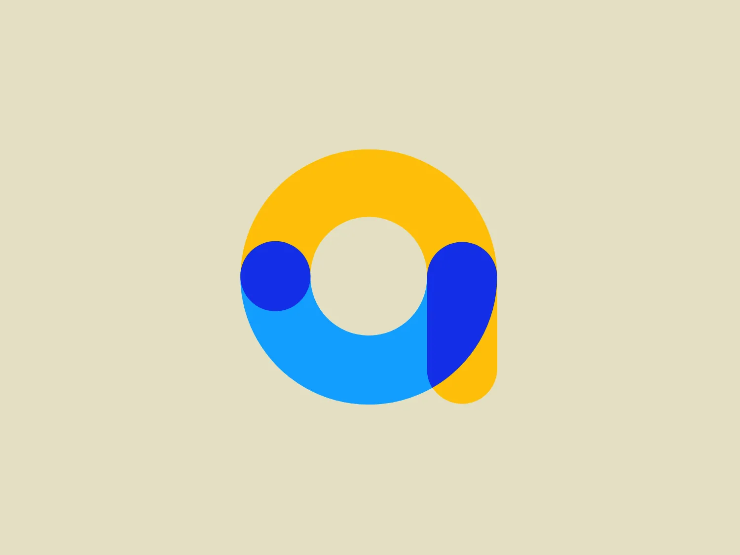 The Anakine logo is a modern and simplistic design consisting of three intertwined abstract shapes. It features a bright, almost mustard yellow, a vibrant medium blue, and a darker navy-like blue. The shapes form a continuous and harmonious circuit, encircling a white, circular negative space in the center, conveying a sense of unity and interconnectedness. The bright colors and fluid shapes give the logo a dynamic and friendly feel, suggesting creativity and collaboration.
