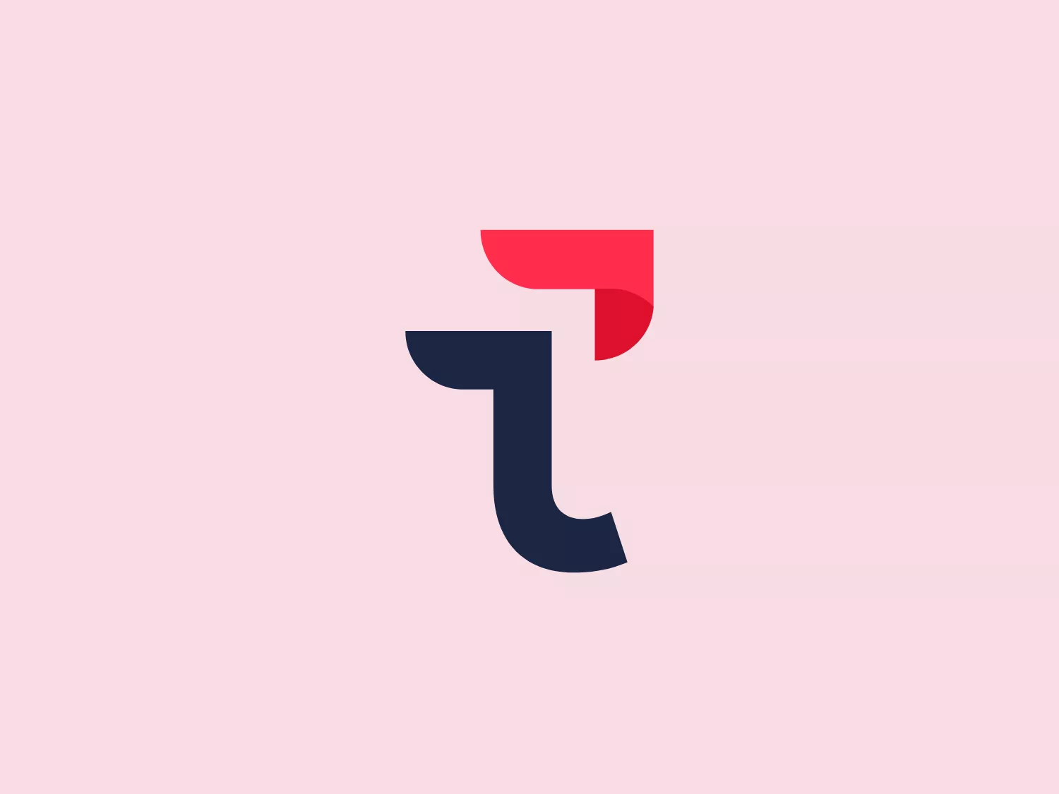 The logo for Transmit Security is a modern and minimalistic representation of a lowercase "t". It uses a vibrant red for the top part and a deep navy blue for the bottom part. The "t" is designed with bold, geometric shapes featuring a large, flat horizontal bar intersecting with a perpendicular vertical bar. The clean, sans-serif typeface conveys forward-thinking and efficiency. The warm red and cool navy create a striking contrast that captures attention.