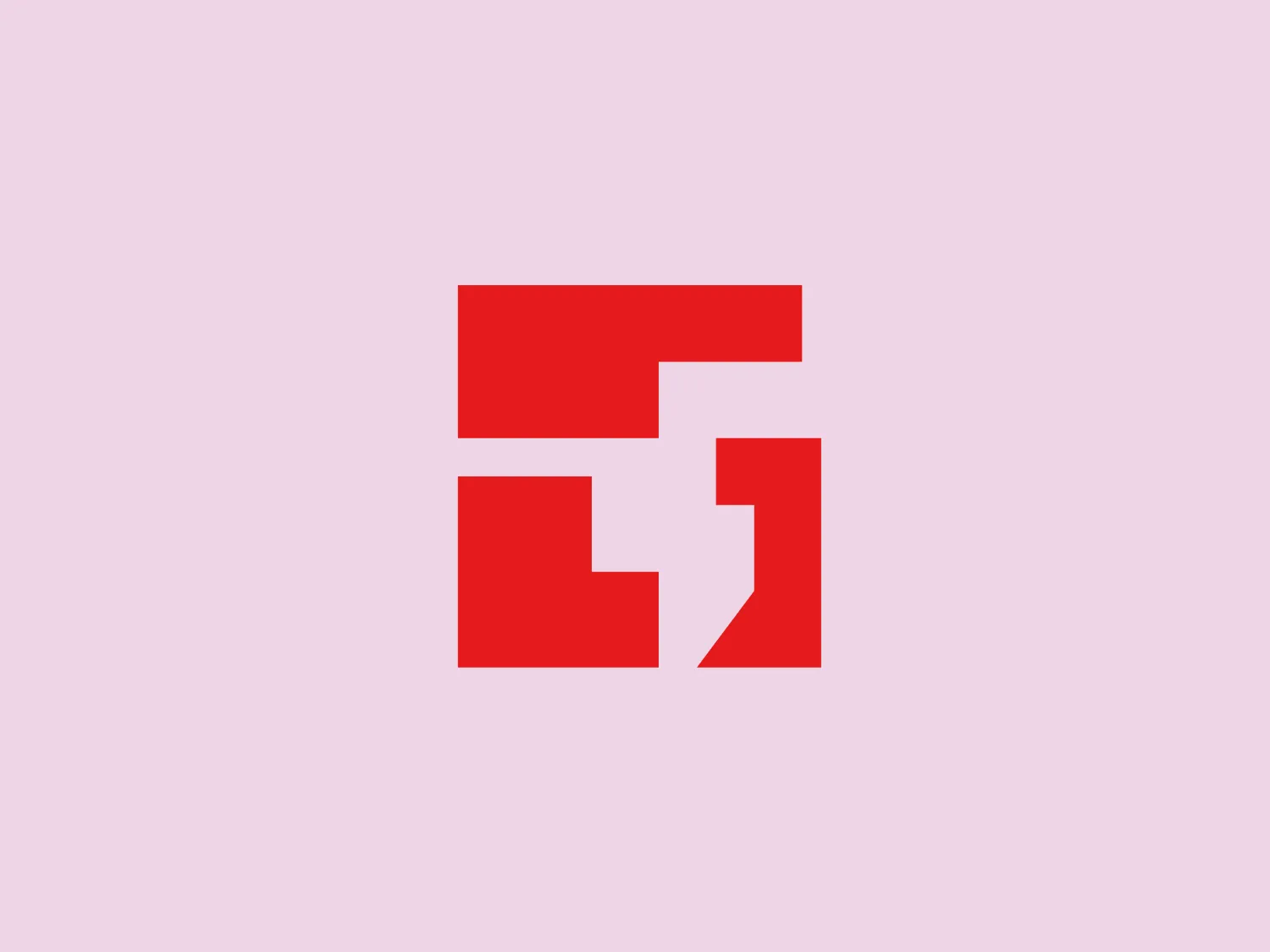 The logo presented for Granular is a modern, abstract design featuring a bold interlocking geometric pattern. Comprised of two main elements that resemble stylized letters or shapes, the design has sharp angles and flat surfaces. The color is a strong, solid red with no gradients or additional colors, giving it a very striking and assertive appearance. The elements of the logo are balanced in a way that it could represent initials or be an emblem for a company or brand. There is a sense of dynamism and professionalism in the overall aesthetic.