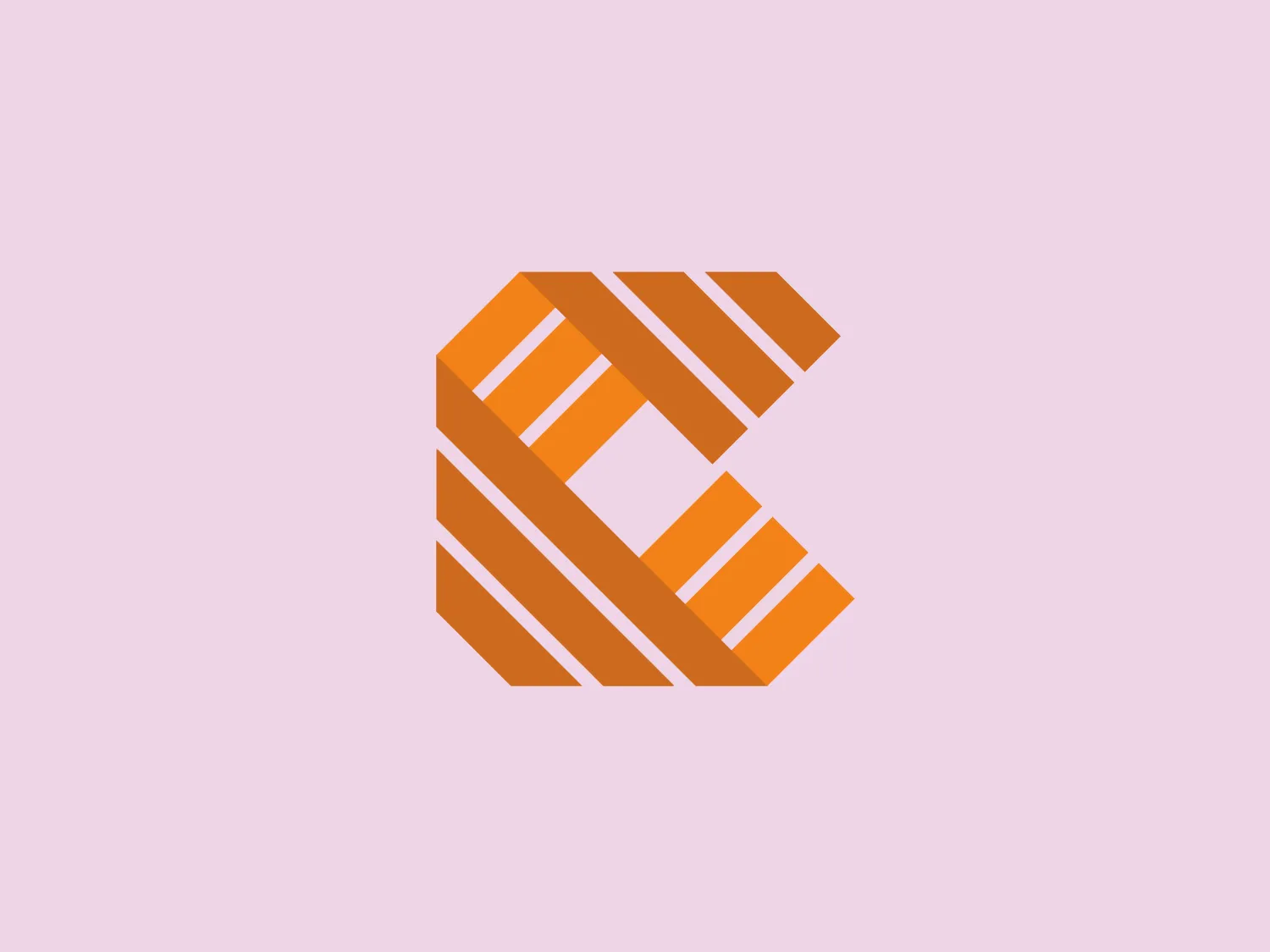The logo for Coin Mining Central is a modern and dynamic representation of a letter formed from diagonal stripes in varying lengths. The design uses two shades of orange to create dimension and contrast. The innovative use of negative space adds movement and flow to the sleek and minimalist aesthetic, making the letter easily recognizable.