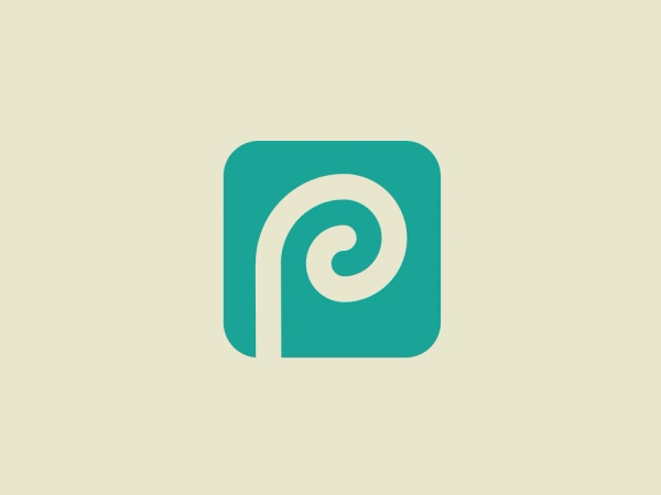 What catches our eye is the striking contrast created by the white spiral against the teal background, making the Photopea logo visually impactful and memorable.