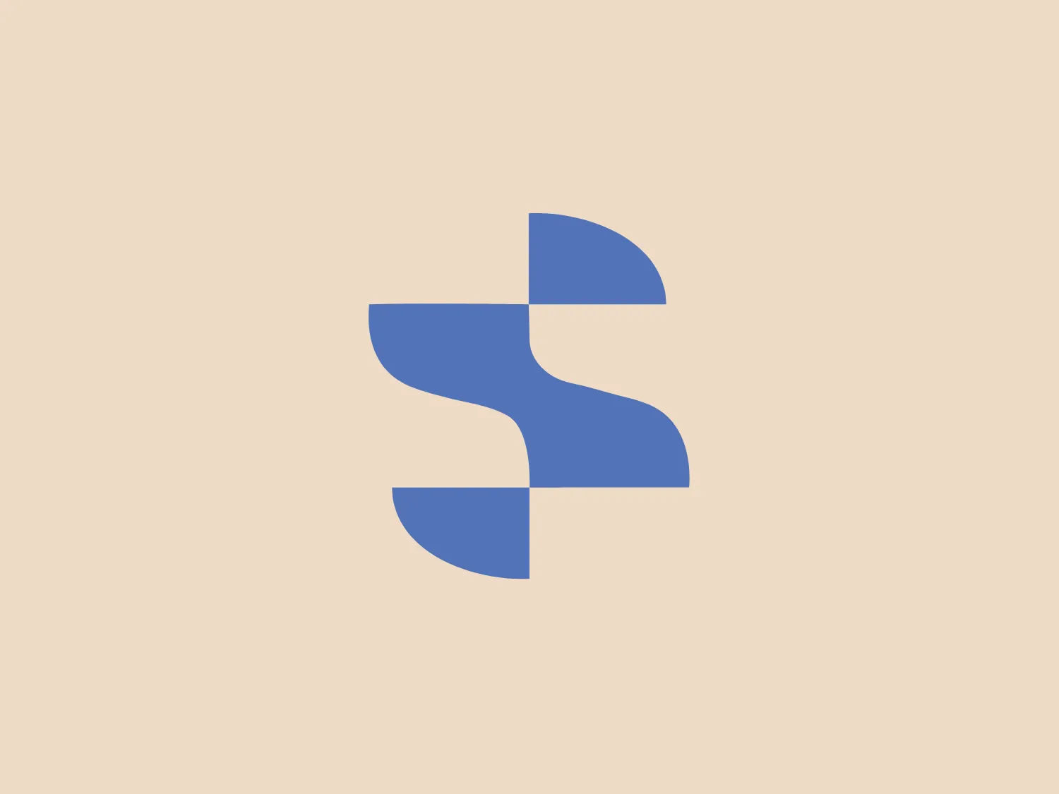 The Scrub Lab logo is an abstract design featuring two stylized shapes resembling half of the letter "S". The design is modern and minimalistic, with smooth, flowing curves suggesting motion and fluidity. One shape is a light blue with a flat edge on the right, while the other is a deeper blue with a flat edge on the left. The use of negative space creates visual tension and balance within the logo. The soothing and cool color palette suggests a complementary background color of a light tone with a hint of warmth to maintain the logo's sleek aesthetic.