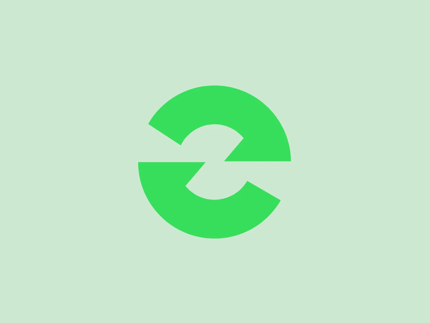 The logo presented is a stylized, abstract design consisting of a vivid, bright green circular shape with a gap, resembling a letter "C" or an incomplete circle, and a white arrow pointing right, intersecting the green shape. The arrow also conveys a sense of movement or progression. The overall design is clean, simple, and highly recognizable, giving the Renew IT logo a modern and energetic look.