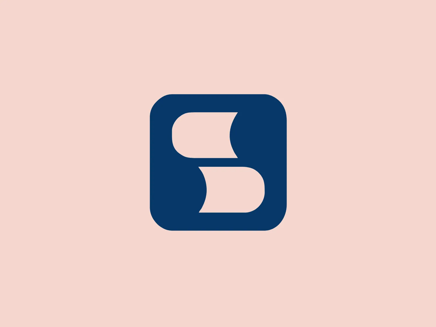 The Soprano logo is a bold, modern design featuring a stylized letter "S" in white set against a square, deep blue background. The "S" has been created by using negative space, with two solid white shapes suggesting the form of the letter and imparting a sense of dynamism and fluidity. The logo's edges are rounded, softening the overall geometric appearance and creating a friendly and accessible image. The simplicity of the design allows for easy scaling across various media.