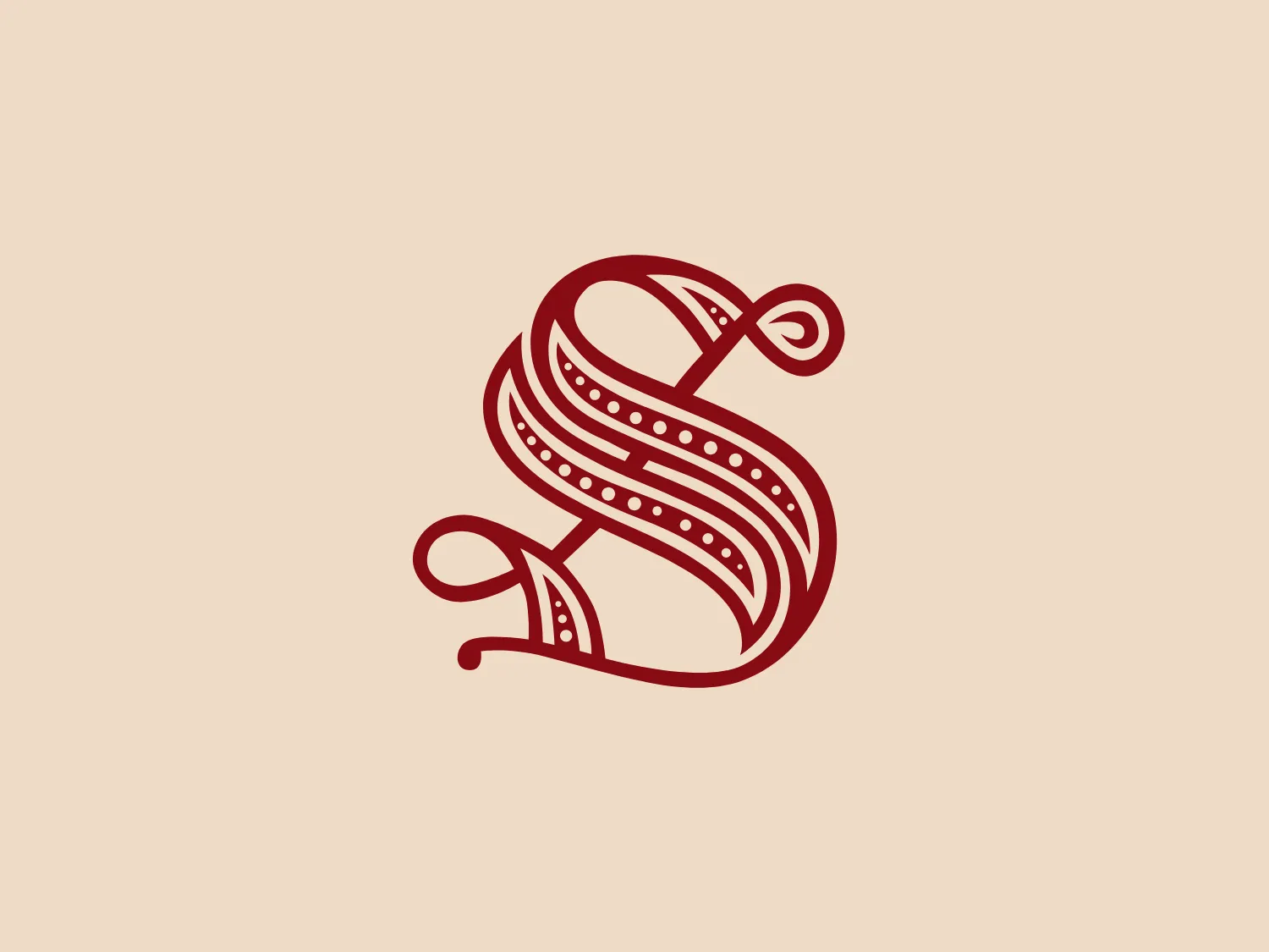 The Senato della Repubblica logo features a stylized design with elegant, curved lines resembling calligraphy or ribbon-like forms. It incorporates decorative dots and a loop, giving it a classic yet modern aesthetic. The logo is a rich shade of red that contrasts beautifully against a light background.