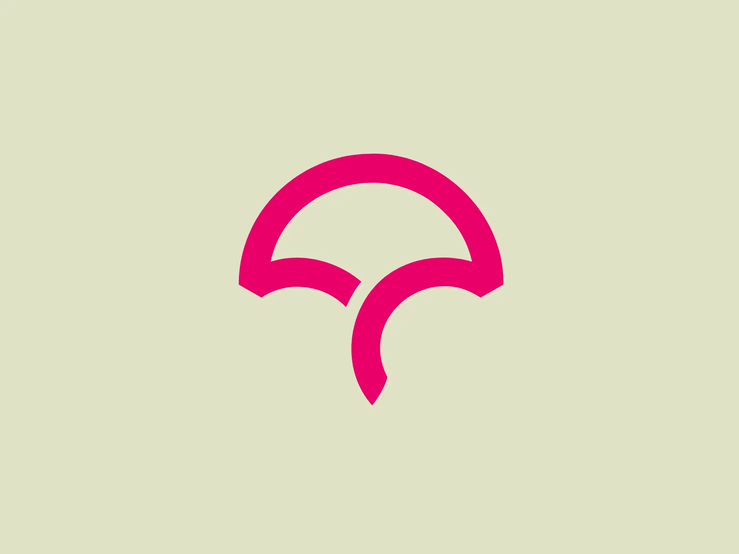 The Codecov logo showcases a modern and minimalistic design in a bold magenta color. It resembles a blossoming flower or an opening umbrella, with smooth curves creating a sense of motion and openness. The image conveys a clean, friendly, and optimistic feel, with thick shapes at the base tapering off to convey dynamic growth or protection.