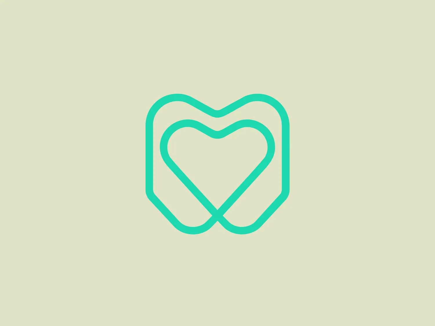 The Moofize logo features a stylish heart shape created with continuous lines to give the impression of a three-dimensional Möbius strip. The minimalist and modern aesthetic includes smooth curves and lacks additional embellishments. The logo is presented in a bright and calm shade of teal, conveying a clean, serene, and inviting brand image. The lines have slight variations in thickness, enhancing the dynamic feel of the design.