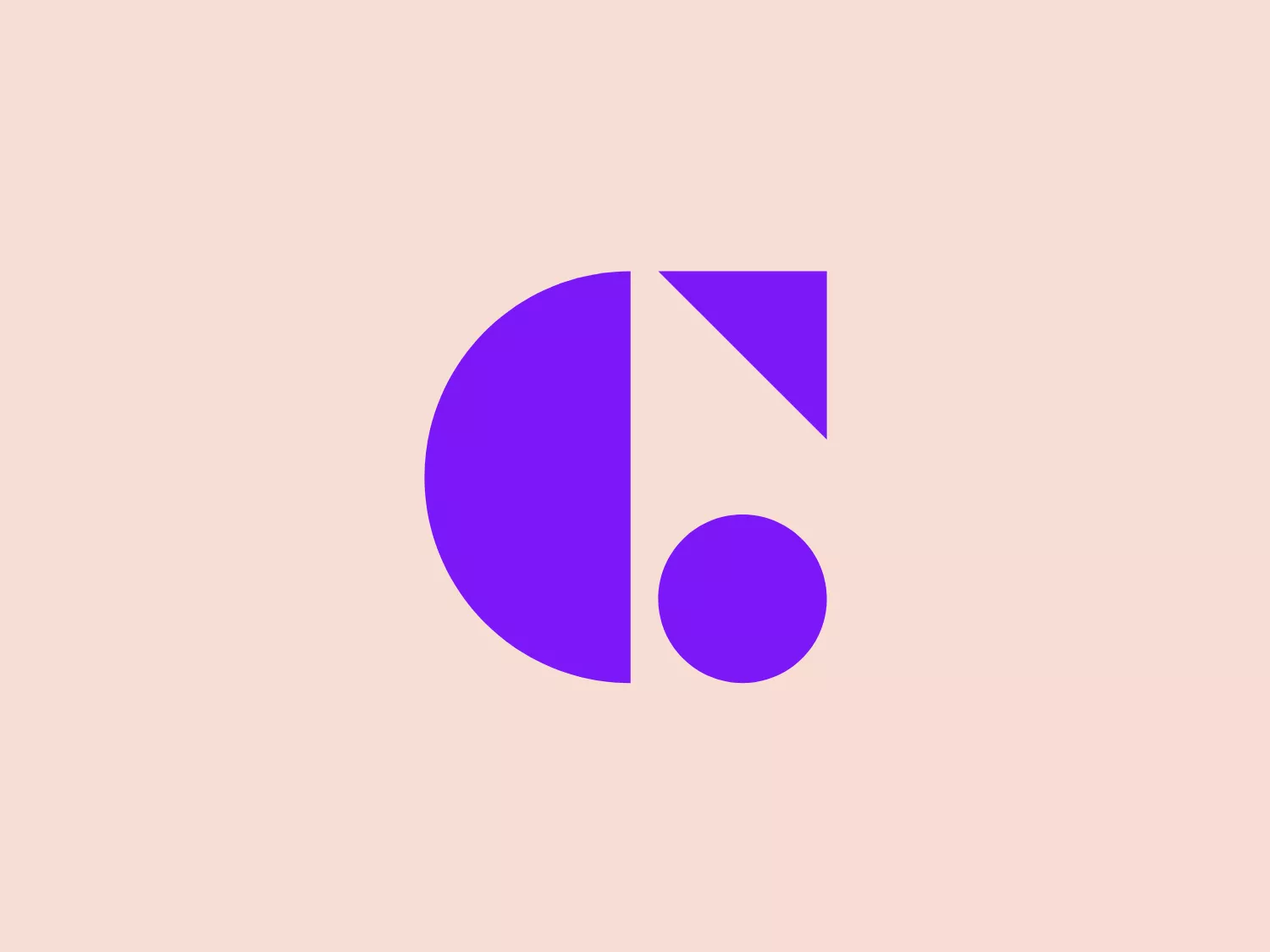 The Clearwater Agency logo is a modern, minimalist design featuring a stylized combination of shapes that could represent the letter "D" and a punctuation mark. The bright, solid purple color is used in a flat design style without gradient or shadow, creating a clean and contemporary feel. The logo is geometric, with a large semicircle at the center, a quarter circle at the top left, and a smaller full circle at the bottom right, all aligned to create a cohesive form. A light pastel background would complement the vibrancy of the purple and ensure the logo stands out.