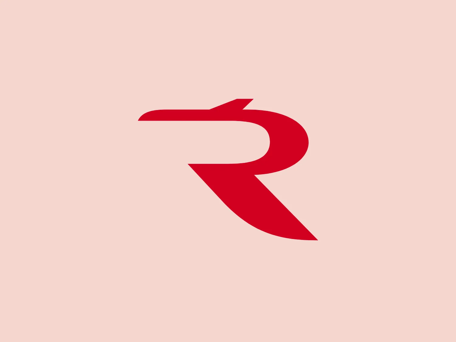The Rossiya Airlines logo features a stylized letter 'R' design in vibrant red, with smooth curves that suggest motion and modernity. The bold silhouette includes a distinctive cut or notch on the upper part of the 'R,' adding to its unique character. The curving tail of the 'R' connotes speed or progress, while the choice of a sans-serif type style enhances the logo's sleek, contemporary feel.