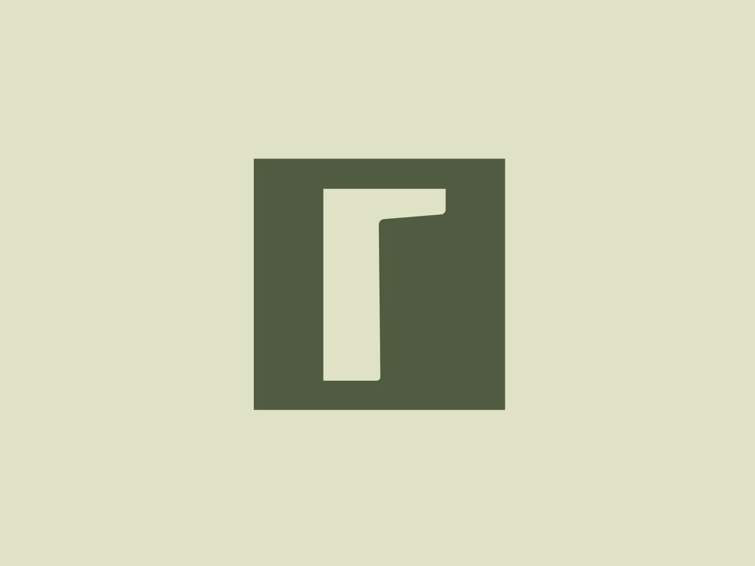 The Rafaela Bodnar Arquitetura logo is a minimalistic, flat design consisting of a stylized letter "T". Set against a dark forest green square, the modern and geometric "T" creates a sense of stability and structure. The clever use of negative space gives the illusion of depth, as if the letter is carved out of the square. This versatile and professional logo is suitable for various applications. A lighter complementary background color can help accentuate the soothing dark green of the logo.