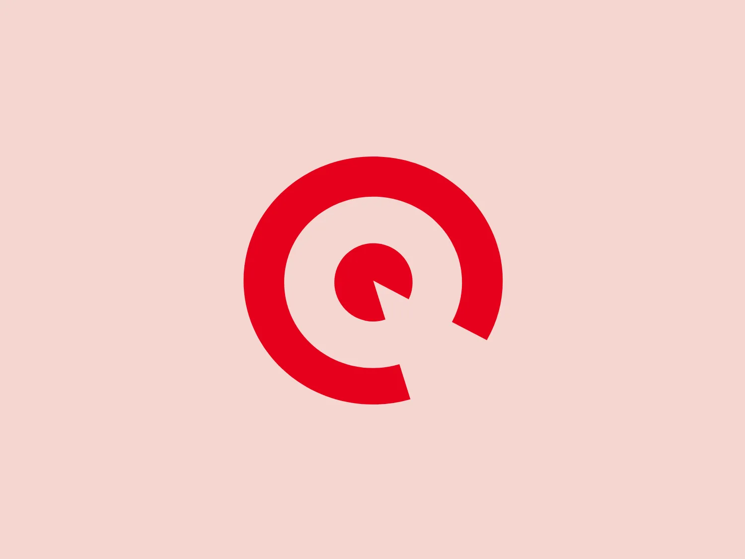 The Q Design Architects logo features a bold red "Q" with a thick circular band and a triangular notch, creating the illusion of spiraling towards the center. The vibrant color and 3D effect provide a modern and dynamic feel. The simplicity allows for versatile use across different media.